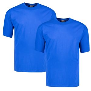 Adamo T-shirt ronde hals Marlon blauw 2-pack