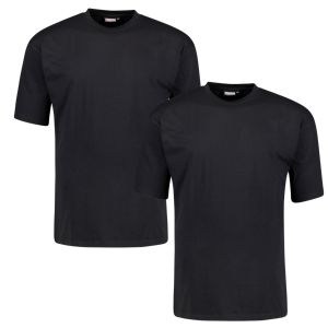 Adamo T-shirt ronde hals Marlon zwart 2-pack