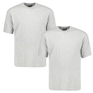 Adamo T-shirt ronde hals Marlon grijs 2-pack