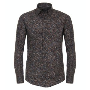 Casa Moda Overhemd antraciet print