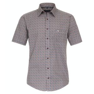 Casa Moda overhemd korte mouw print blauw oranje