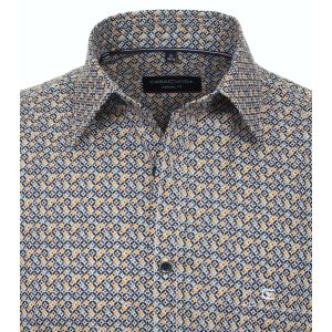 Casa Moda Overhemd geel blauw print
